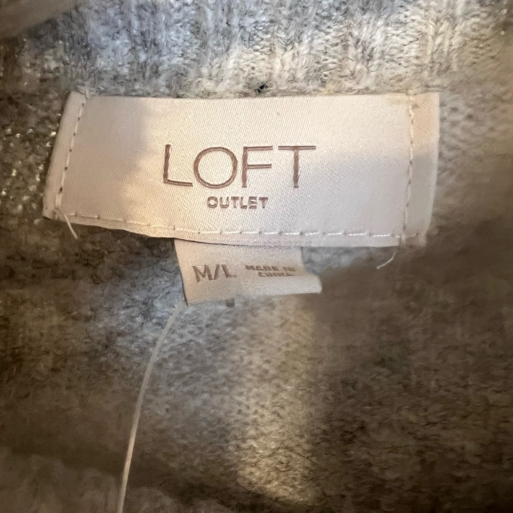 LOFT Gray Sweater Shrug size M/L - Picture 6 of 6
